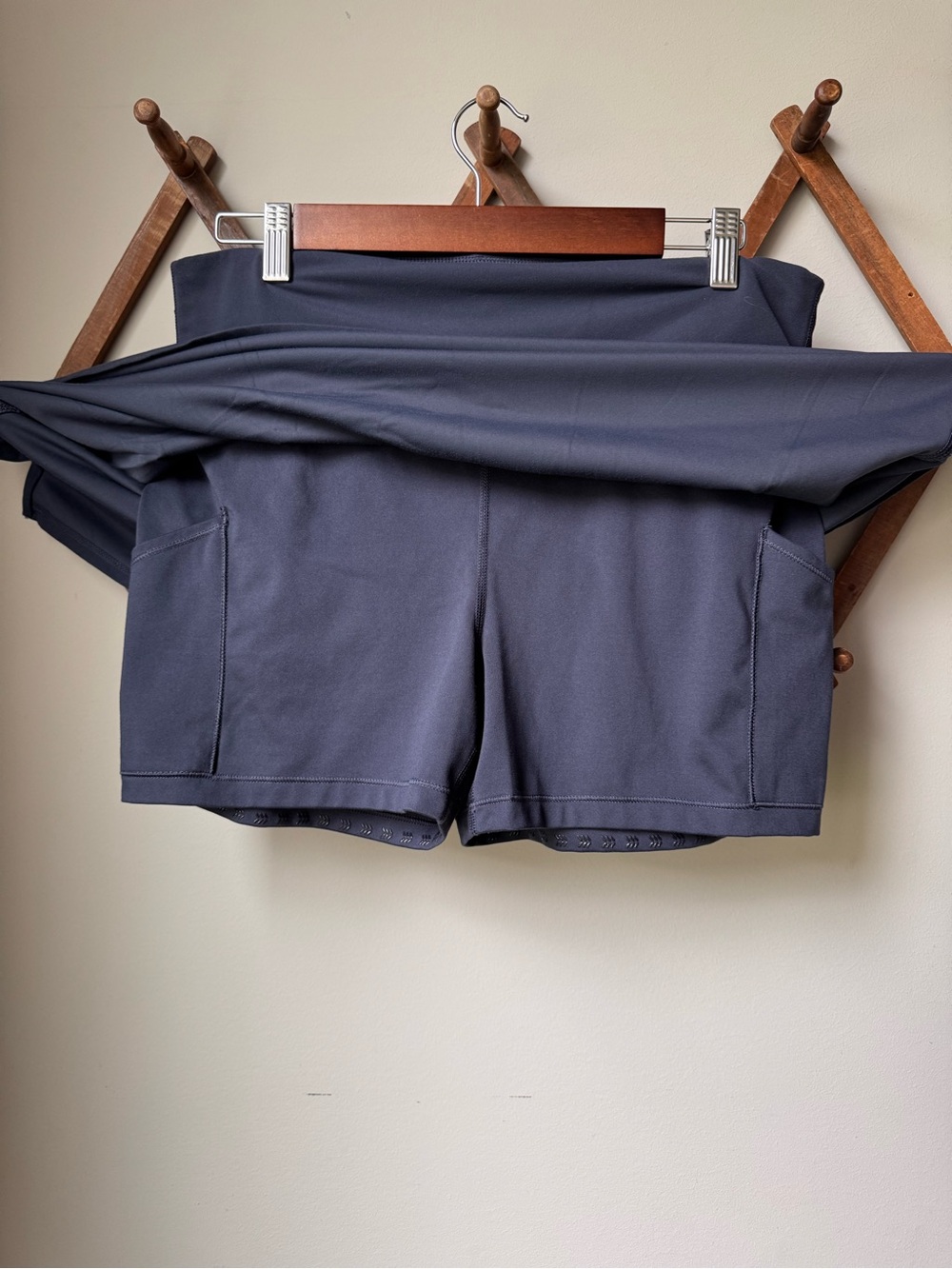 Women's Everyday Soft Mid-Rise Skort 14.5" - All In Motion Dusty Navy Blue Color - Picture 3 of 8
